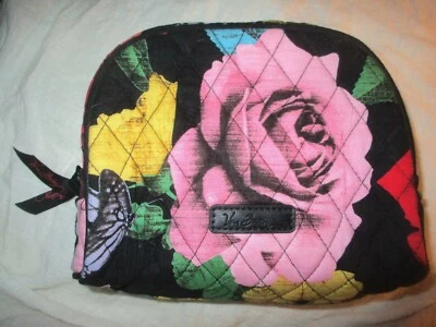 Vera Bradley Havana rosa grande forrado estojo cosmético maquiagem viagem zíper ao redor - Imagem 1 de 4