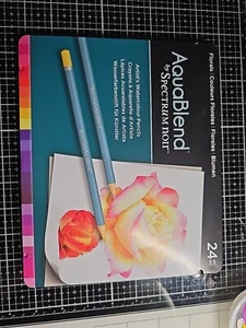 Aqua Blend Spectrum Noir Artists Watercolor Pencils Set 24pc Tin - Picture 1 of 2