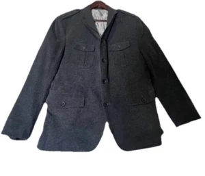 Banana Republic Italian Fabric Military Jacket Coat Mens Tailored Fit 42S Gray - Picture 1 of 12