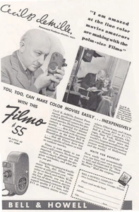 1938 Bell & Howell Filmo: Cecil B DeMille Vintage Print Ad - Picture 1 of 1
