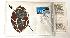 1972 South Africa 5 & 50 Cent Coins 1st Day Cover Stamps & Info Card 99 Company