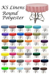 Round 30" 36" 45" 54" 58" Premium Polyester Tablecloth - Ideal for small tables - Picture 1 of 56