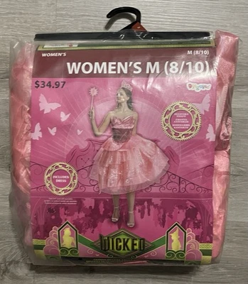 Disguise Womens M(8/10) Wicked Adult Glinda Pink Fantasy Dress Halloween Costume - Image 1 of 3
