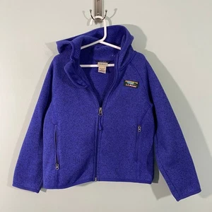 LL Bean Youth Purple Full Zip Fleece Hoodie Size M 5-6 - Picture 1 of 7