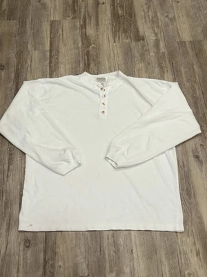 Camisa De Colección Banana Republic Para Hombres Grande Blanca Safari Viaje Henley Algodón Años 90* Foto 1 de 4