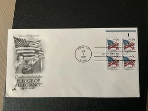 1992 #2593 29c Flag Block - ArtCraft FDC - Picture 1 of 1
