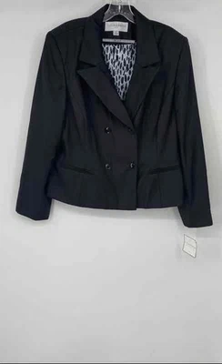 Blazer de dos botones con solapa de muesca de doble botonadura gris para mujer de Sag Harbor Talla 18 Foto 1 de 4