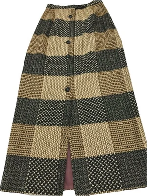 Falda De Colección Años 50 John California Botón Frontal Para Mujer’s S Texturizada Cuadros Lana Foto 1 de 4