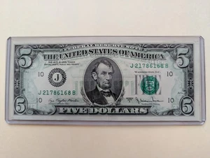 1977A $5 Bill FRN Note Offset Printing Back To Front Error - Picture 1 of 4