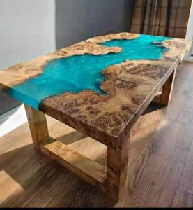 Custom Resin Dining Table | Epoxy River Table Top | Custom Epoxy Dining Table - Picture 1 of 3