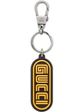 New Gucci Black/Yellow Rubber SEGA Logo Keychain 523759 8878