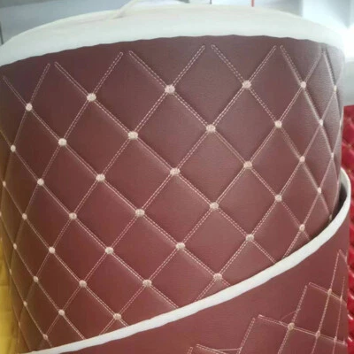 Esponja Acolchada Imitación Cuero Tela Bordada Coche Interior Material Artesanía 100CM Foto 1 de 4