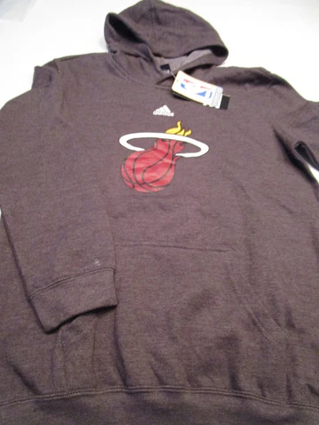 NWT ADIDAS YOUTH MIAMI HEAT HOODIE HOODED SWEATSHIRT GRAY LARGE 14/16 Cover