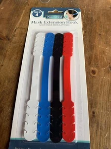 NUVO MED MASKENVERLÄNGERUNGSHAKEN (4ER PACK) VERSTELLBAR MASKE SCHLÜSSELBAND NEU - Bild 1 von 2