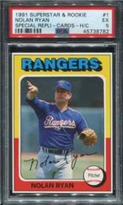 PSA 5 EX 1991 SUPERSTAR & ROOKIE REPLI-CARDS NOLAN RYAN #1 RANGERS HOF 8782 B215