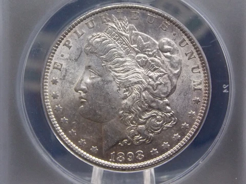 1898 "P" Morgan SILVER Dollar $1 ANACS AU58 #719 About Unc ECC&C, Inc Cover