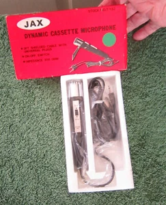 NEW OLD STOCK JAX DYNAMISCHES KASSETTENMIKROFON + BOX MODELL T-132 - Bild 1 von 1