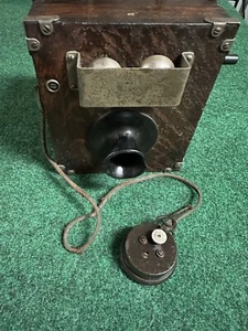 Kellogg Antique SWITCHBOARD Field Telephone HAND CRANK Wood Phone - Picture 1 of 18