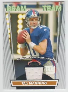 Tarjeta de camiseta ELI MANNING 2008 Topps "Beam Team" usada en el juego #BTR-EM Future HOF - Imagen 1 de 2