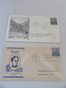 Two Frances Willard (Educator) 5c Stamp Fdcs Sc#872 (TOTAL CV $8.00) 1940 Issues - Picture 1 of 2