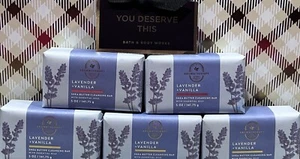 X5 LAVENDER + VANILLA Bath & Body Works Bar Shea Butter Cleansing Scented Soap - Picture 1 of 3