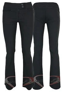 Ladies Work School Trousers , Black Stretch Fitted Pants In 3 Leg Lengths - Picture 1 of 8