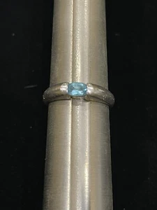 Vintage Designer FDI Sterling Silver 925 Cathedral ring with sapphire Sz 8 - Picture 1 of 2