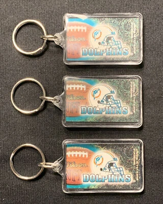 MIAMI DOLPHINS 1995 NFL KEY CHAINS MADE IN USA BY WINCRAFT LOT OF 3 - Image 1 of 2