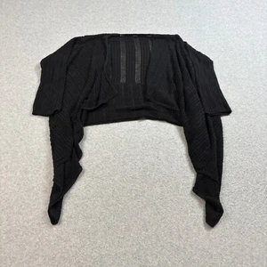 Becky Sweater Woman M Black Crochet Shrug Open Boho Festival Hippie Whimsy Goth - Picture 1 of 8