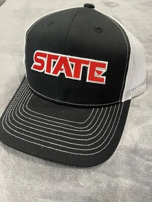 SDSU SAN DIEGO STATE THROWBACK RETRO SCRIPT AZTECS BLACK & WHITE TRUCKER HAT CAP - Image 1 of 4