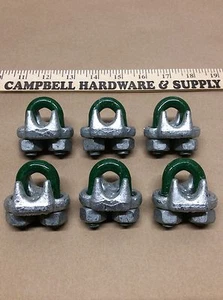 Cuerda de alambre Van Beest Drop Forjado 3/8" Galvanizado Cable Clips (Lote de 6) - Imagen 1 de 6