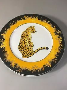 Set of 4-FC Porcelain Cheetah 7 1/2” Dessert Salad Plates-EUC - Picture 1 of 4
