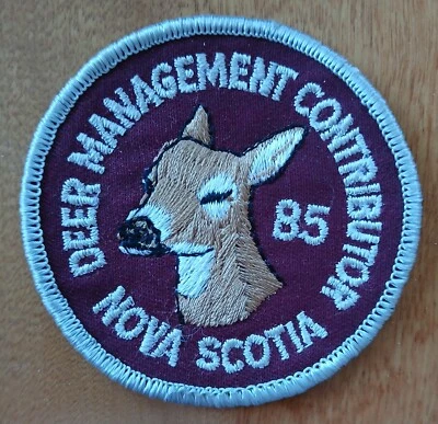 NS Vintage Patch Doe Deer Management Contributor Nova Scotia 1985 Canada - Image 1 of 2