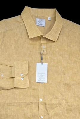 Camisa de lino Murano Baird McNutt para hombre 4XB dorada manga larga abotonada playa nueva Foto 1 de 4
