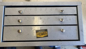 HUOT 3 SCHUBLADEN WERKZEUG ORGANIZER SCHRANK Stahl USA Bohrer Index Maschinist - Bild 1 von 6