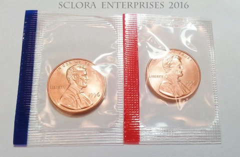 1996 P & D Lincoln Memorial Cent / Penny Set   *MINT CELLO*   **FREE SHIPPING** Cover
