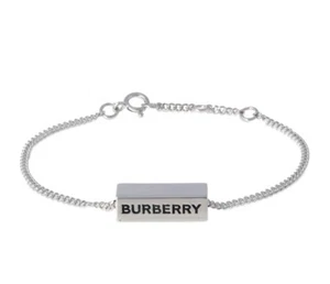 BURBERRY BRACCIALE ENGRAVED BAR LOGO CHAIN BRACELET MADE IN ITALY 8071705 - Picture 1 of 4