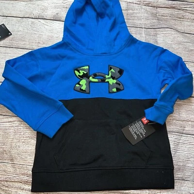 Under Armour Talla 4 Azul Camuflaje Logo Sudadera con Capucha Sudadera NUEVA Foto 1 de 2