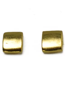 ACROSS THE PUDDLE 24k Gold Plated Pre-Columbian Plain Cube (S) Stud Earrings - Picture 1 of 4