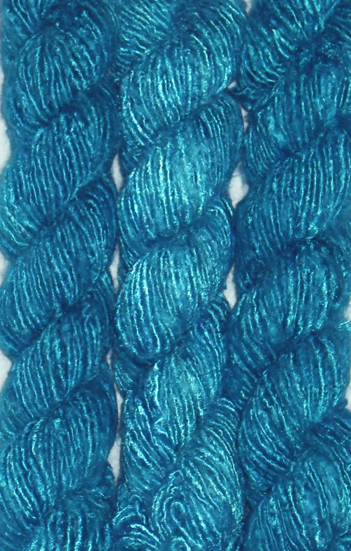 1 Quality Teal Recycled Soft Silk Sari Knitting Woven Yarn 100 grams. - Image 1 of 1