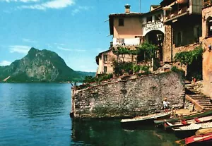 Postal Lago de Lugano Gandria E Monte S. Salvatore Lugano Suiza - Imagen 1 de 2