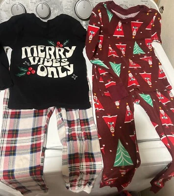 Pijama juvenil de Natal. 2 pares, manga comprida e calças. Tamanho Youth S (6).  - Imagem 1 de 4