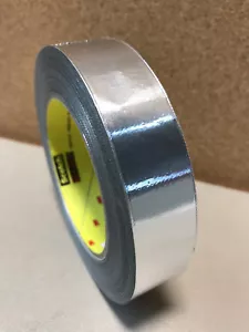 3M 363 Silver Aluminum Foil Glass Cloth Tape Hi Temp 1" x 36yds. (1 roll) 17294 - Picture 1 of 4