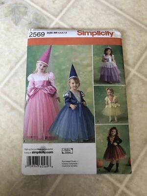 Simplicity 2569 Costumes for kids Pattern -Size BB (4, 5, 6, 7, 8) New Uncut - Image 1 of 3