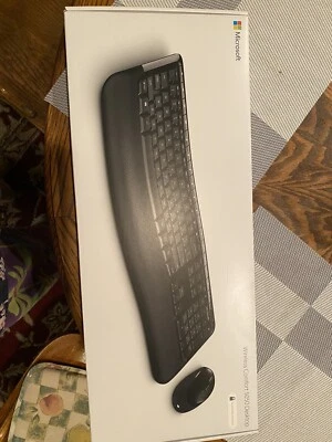 DELUX Bluetooth Wireless Split Ergonomic Keyboard Mouse Set Combo w/ Palm Rest - Image 1 of 2