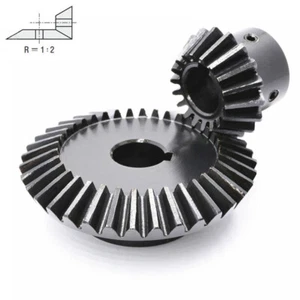 1/1.5/2 Modulus 15/18/20-40 Tooth 90° 1:2 Pairing Motor Bevel Gear With Keyway - Imagen 1 de 22