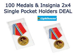 100 Single Pocket Holders 2x4" For Medal Insignia Ornament Badge Safe Pouch Flap - Picture 1 of 6