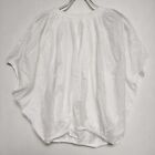 ista-ire plissiertes Band Kragen Baumwollbluse Shirt weiß 3-0727S∞