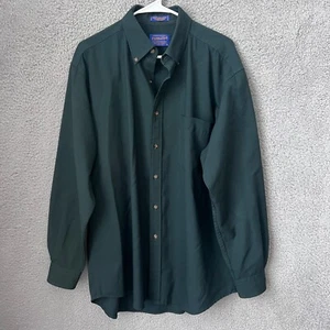 Pendleton Shirt Mens Large Green Virgin Wool Sir Pendleton USA Made - Picture 1 of 11