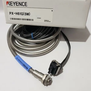 KEYENCE PX-H61G (5M) REFLECTIVE SENSOR HEAD, ARMORED CABLE, SENSOR,  - Picture 1 of 7